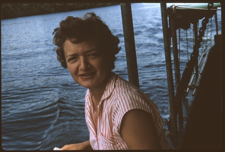Anne Scheffler on a boat