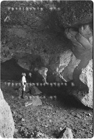 Harry Crosby in rock art cave near Rancho Carrizito