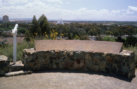 La Jolla Vista View: view to the southeast with telescope and map