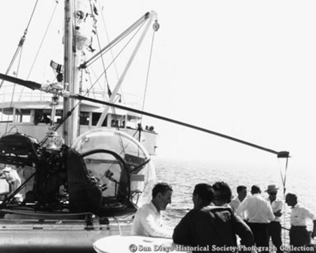Men on board tuna boat Nautilus