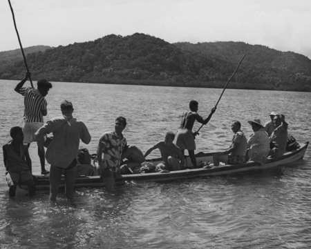 Members the Capricorn Expedition on their way back from Viti Levu, after a day of diving with the Fijians at the Island of...