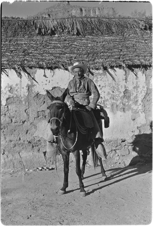 Rider in traditional riding and saddle gear at Rancho San Martín