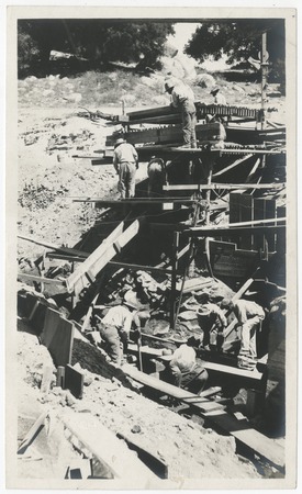 Construction for dam at Warner&#39;s Ranch