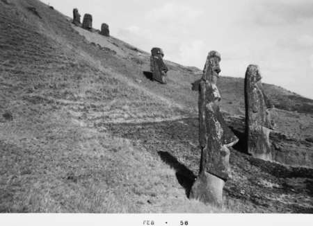 Downwind Expedition, Easter Island, R/V Spencer F. Baird. [Easter Island Statues.]