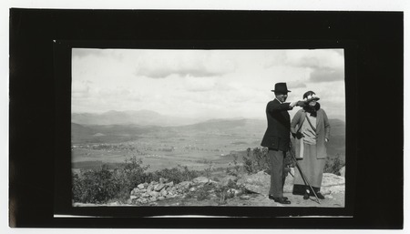 View of El Cajon valley with man and woman in foreground