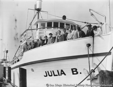 Owners of tuna boat Julia B. posing on deck