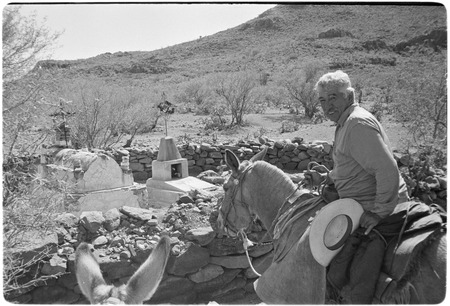 Tacho Arce at the tombs of his grandparents near Rancho San Antonio