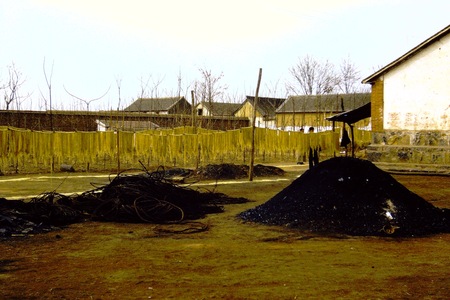 Coal piles in a village (1 of 2)
