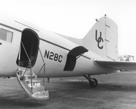 In 1962 Applied Oceanography Group (AOG) at Scripps Institution of Oceanography leased this DC-3 airplane. This photo show...