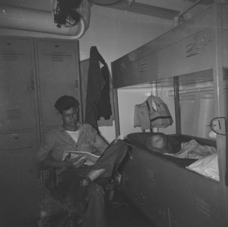 Cordell in crew quarters, R/V Horizon, MidPac Expedition