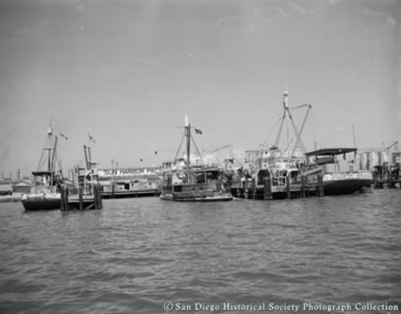 Tuna boats docked at Sun Harbor Packing Corporation