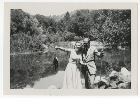 Man and woman after fishing