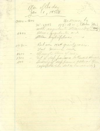 Capricorn Expedition logs: Plan of the day, 1953 January 1