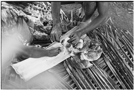 Ambaiat: distribution of pork from pig killed for damaging garden