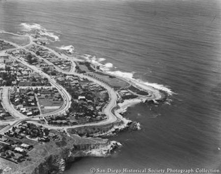 Aerial view of La Jolla coastline