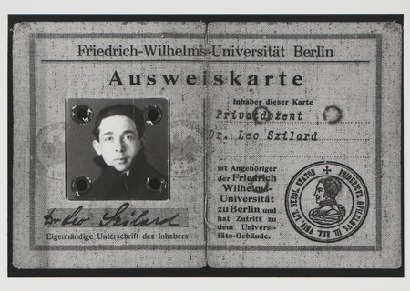 Leo Szilard student ID card from Berlin
