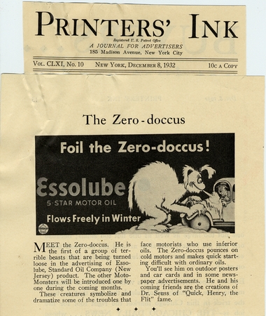 Standard Oil Company - Essolube - Zero-doccus advertisement