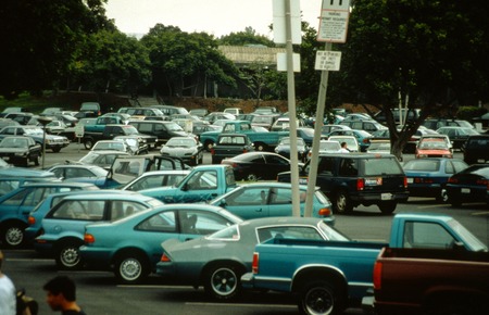 Carpark: Parking lot devoted to teal blue cars