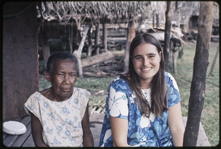 Elderly woman, Bomtavau with her putative daughter, Dona Hutchins, wife of anthropologist Edwin Hutchins