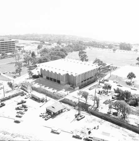 Aerial view of gymnasium, UC San Diego