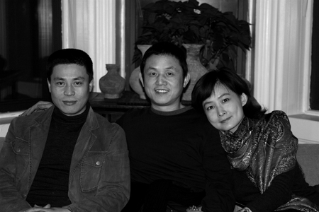 Cai Qing, wife and friend in Brooklyn house