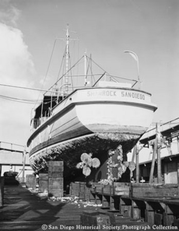 Tuna boat Shamrock in drydock