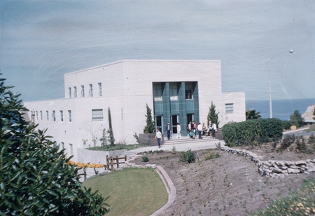 Thomas Wayland Vaughan Aquarium-Museum (1951 building) on the campus of Scripps Institution of Oceanography. April 1957.
