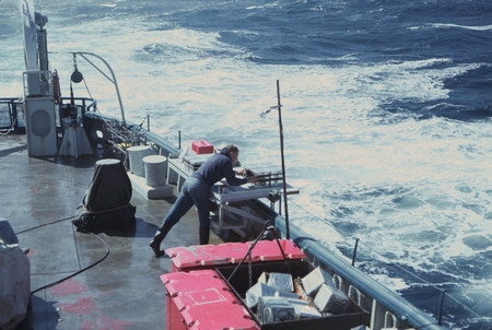Indian Ocean, 1962 [Man on deck R/V Argo]