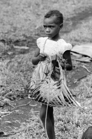 Shy Girl with Basket