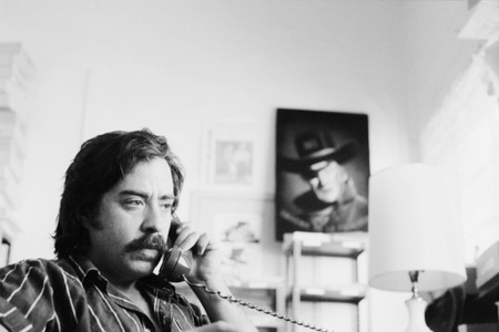 Guillermo Gómez-Peña in his studio at Sushi Gallery