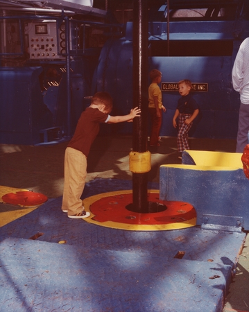 San Pedro Portcall, September 25, 1978 [Boy with drill pipe on deck of Glomar Challenger]
