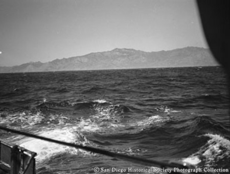 View of [Baja California, Mexico?] coastline from American Agar Company boat