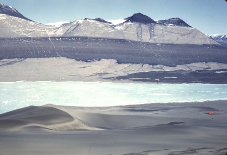 Wright Valley sand dunes, in the Dry Valleys, Antarctica. 1964