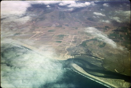Aerial view of the Ensenada airport and the Estero