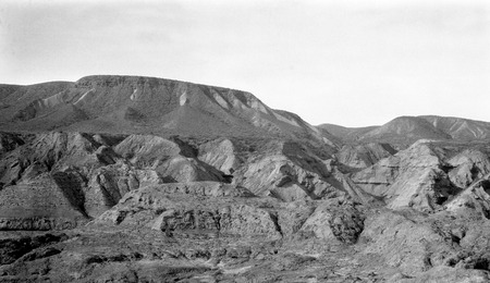 Looking across typical badland country south of Arroyo Amargo