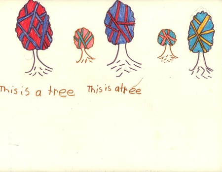 Children&#39;s art &quot;This is a tree&quot;