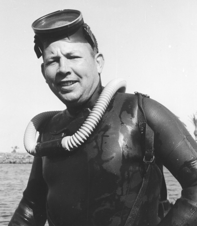 Conrad Limbaugh in diving suit