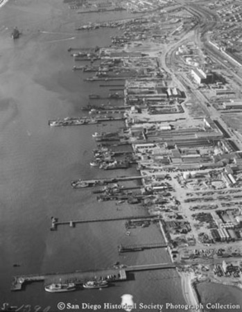 Aerial view of San Diego harbor