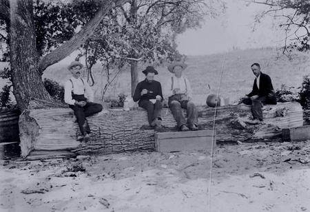Zoologist Charles A. Kofoid (far left) with three other scientists during the Illinois River Biological Survey
