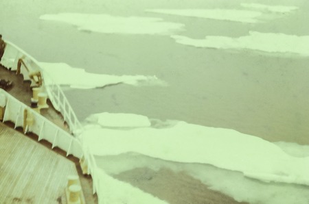 Arctic sea ice from the deck of the USS Burton Island