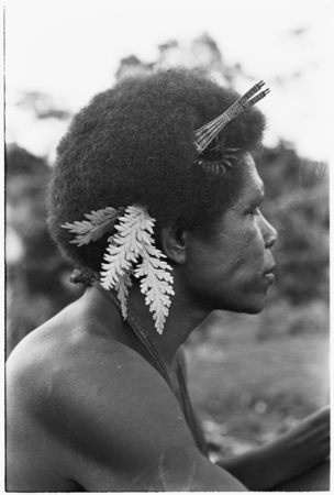 Portrait of Ba&#39;efaka with &#39;alabafari plaited comb.