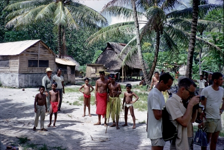 Natives of Namonuito Atoll in the Caroline Islands, Micronesia, during the Carmarsel Expedition