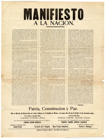 Manifiesto a la nacion