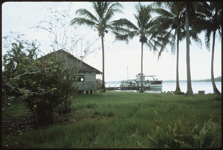 Docked boat, and buildings