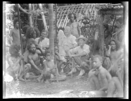 Sylvester Lambert and other European men with Solomon Islanders
