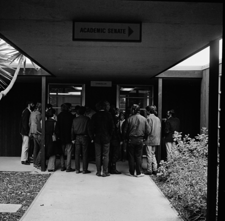 Students outside the Chancellor&#39;s Office, UC San Diego