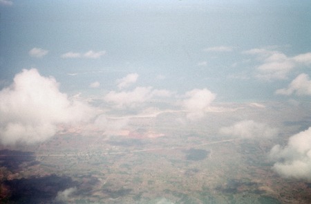 Aerial view of East Africa from flight to Nairobi, Kenya