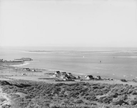View from Point Loma of La Playa and entrance to San Diego Bay