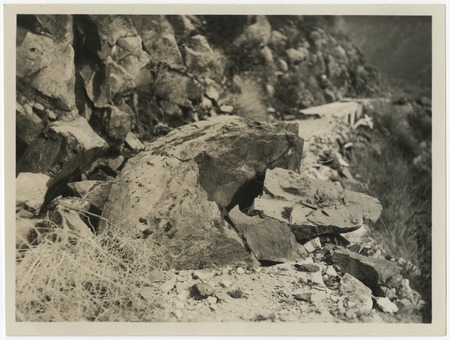 Rockslide near San Dieguito conduit
