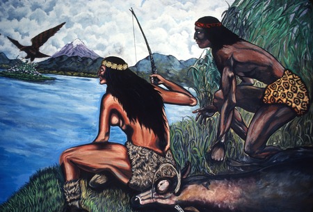 Chicano Park: Tenochitilan: detail of hunters